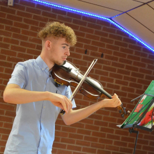 Playing the violin